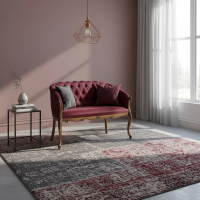 Design Chesterfield Sofa 2-Sëtzer Canapé Luxus Klassesch Textil Sofen