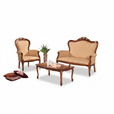 Sofa Garnitur 2 Sëtzer Set Design Sofa Polster Canapé Klassesch Luxus Neit