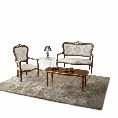 Sofagang Set Design Sofa 2-Sëtzer Fotel Couch Klassesch Luxus Neit