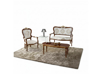 Sofagang Set Design Sofa 2-Sëtzer Fotel Couch Klassesch Luxus Neit