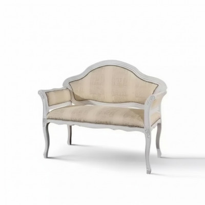 Luxus 2-Sëtzer Canapé Polster Sofa Textil Stoff Couchen Klassesch Nei