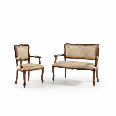 Canapé 2 Sëtz Fautteuil Couches Canapé Polster Sëtz Garnitur Sëtz Bank Set