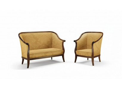 Canapé Couchage Polster Klassesche 2-Sëtzer Fotell Giel Italieneschen Stil