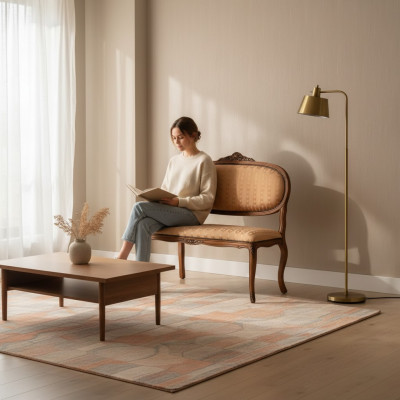 Designer Sëtz Këssen Bänk Këssen Sëtz Schemel Bänk Holz Stil Brong.
