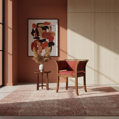Iesszëmmer Holz Still mat Armlehn Klassesch Neit Design Gestoffte Sëtzt.
