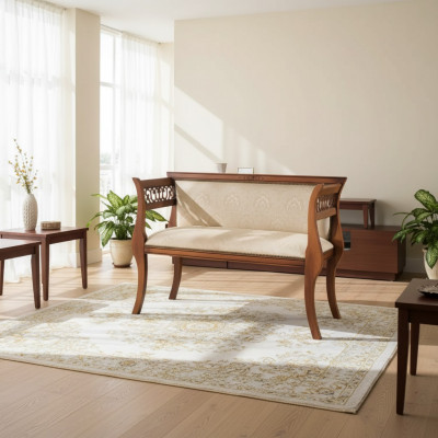 Sëtzbank Klassesch Bänk Luxus Polsterméibelen Designer Sëtzméibelen 111x43x78