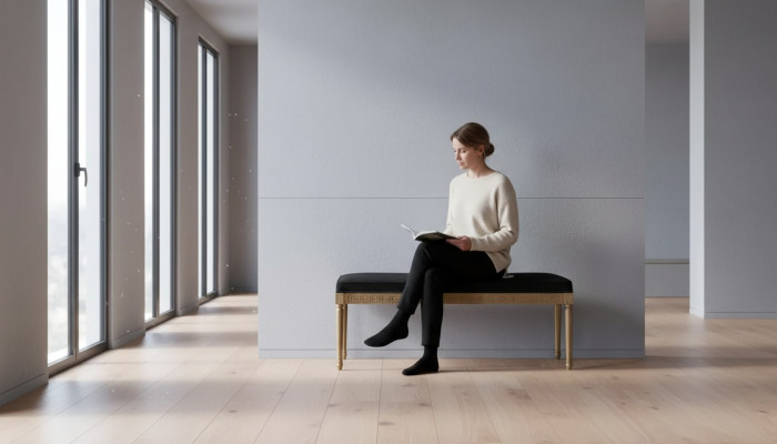 Bank Pouf Designer Sëtzbank Wunnzëmmer Klassesch Miwwelen Nei