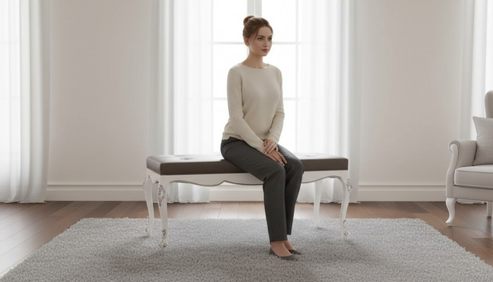 Designer Gewënner Hocker Wunnzëmmer Sëtzmiwwel Polster Textil Stoff Bänk
