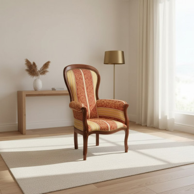 Fauteuil Einsitzer 1 Sëtz Polstersëtz Textil Stoff Design Klassesch