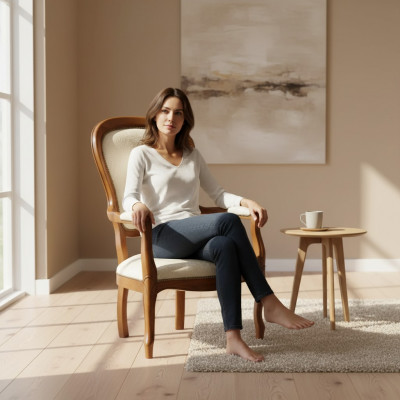 Stull 1-Sëtzer Textil Lounge Luxus Polster Relax Miwwel Design Canapé