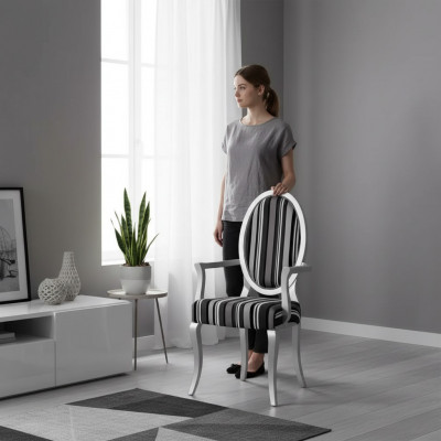 Klassesche Stull mat Armleeën Iesszëmmer Lehnessel Lounge Luxus Nei
