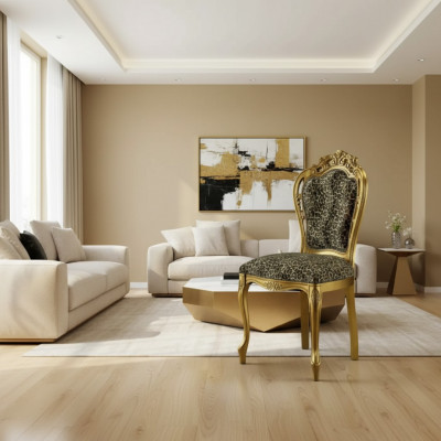 Iesszëmmerstull Luxus Art déco Stillen Design Holzstull Italienesch Miwwelen