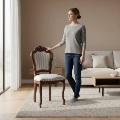 Stull Holz Italienesch Miwwelen Iesszëmmer Still Luxus Design Lehnstull