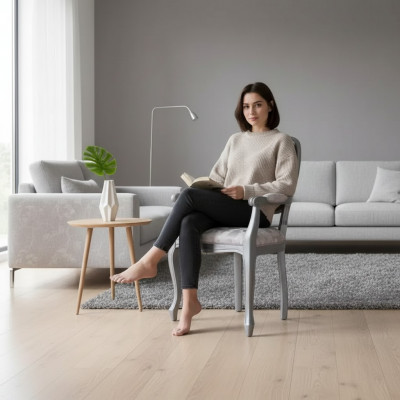 Iesszëmmerstull Stull Iesszëmmer Luxus Sëtzer Still Holz Stoff Sëlwer