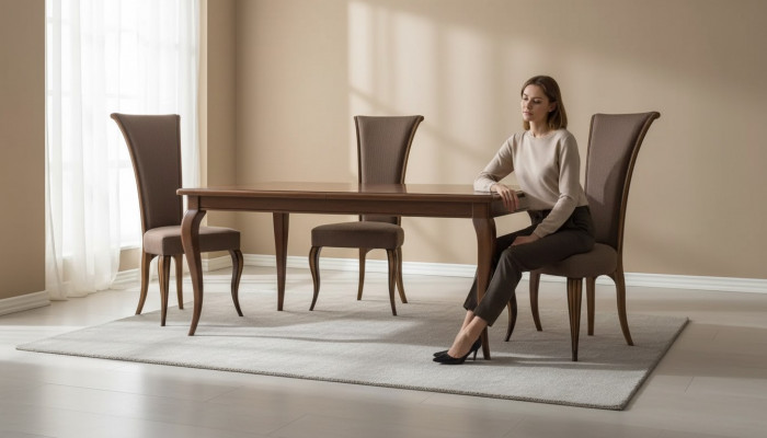 Klassesche Stull Designer Polster Textil Luxus Iesszëmmerstull Neien