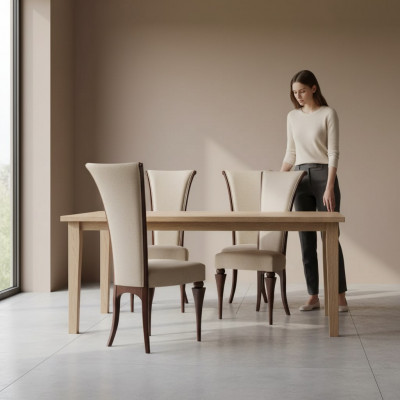 Lehnsuetel Gro Luxus Iesszëmmer Polster Elegant Still Klassesch Nei