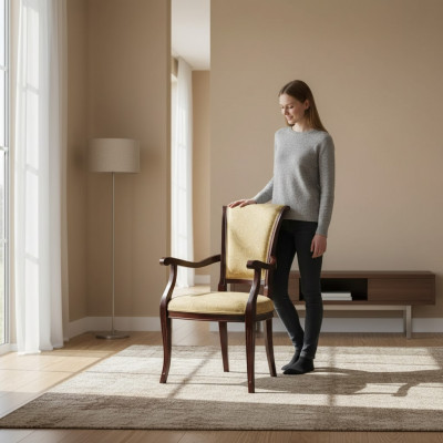 Stull Iesszëmmerstull Miwwelen Holz Klassesch Luxus Design Holzstull Nei