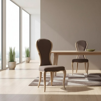 Iesszëmmerstull Luxus Design Holzstull Braun Italienesche Stil Miwwelen Nei