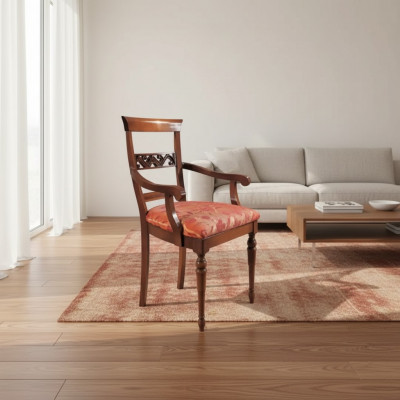 Wohnzëmmer Stull Design Iesszëmmer Holz Still Polster mat Armlehn Neit