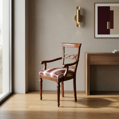 Iesszëmmer Designer Holz Modern Lehnstull Braun Luxus Stull Fotell Braun