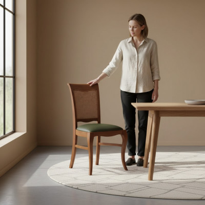 Klassesche Stull Iesszëmmer Polster Sëtzmiwwelen Luxus Design Sëtz Nei
