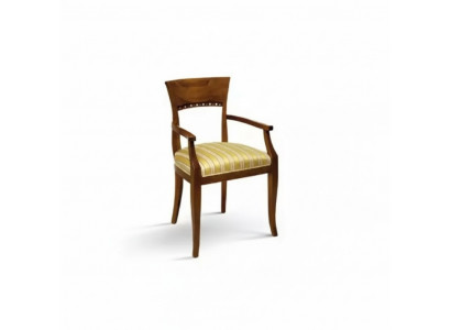 Stull mat Armlehn Sallstull Holz Klassesch Mobiliar Polster Textil
