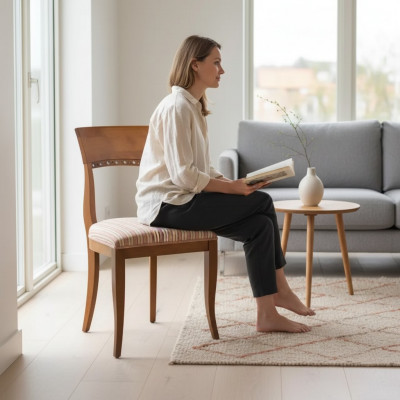 Iesszëmmer Miwwelen Still Luxus Design Polster Stull Sëtzmëbelen Holzstull