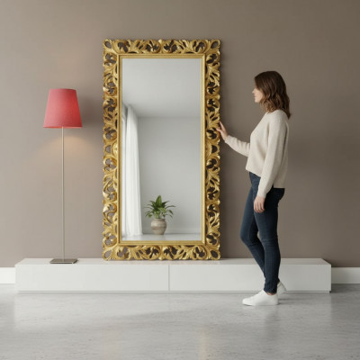Klasseschen Designspigel Wunnzëmmer Kommod Luxus Holzrahmen Nei