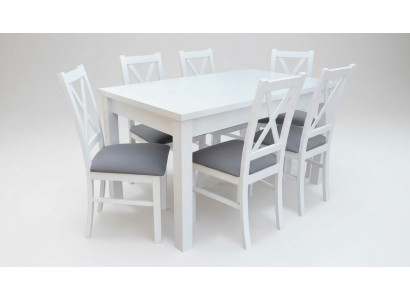 Modern Iesszëmmer Miwwelen luxuriéisen Iessdësch + 6x Stull Dësch Nei
