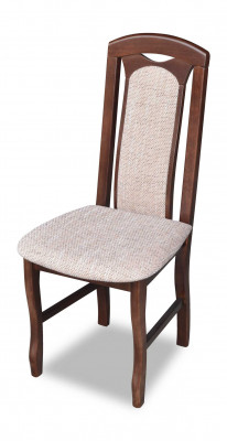 Stull ouni Armleef Esszëmmerstull Holz Stoff Esszëmmer Design Sesselle.