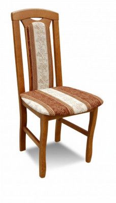 Stull ouni Armleef Esszëmmerstull Holz Stoff Esszëmmer Design Sesselle.