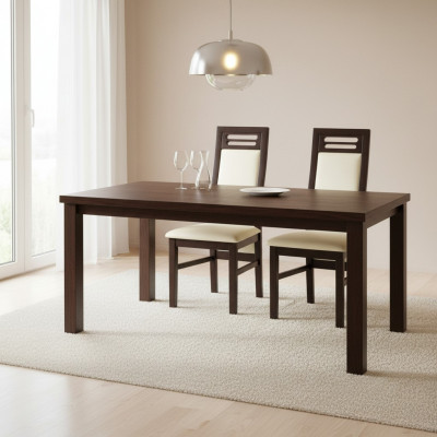 Stull ouni Armlehn Iesszëmmerstull Holz Iesszëmmer Schwaarz Design Modern