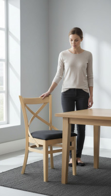 Iesszëmmerstull Stull Fauteuil Sëtzer Iesszëmmer Holz Klassesch Luxus Brong