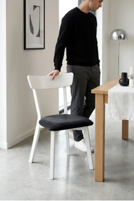 Stull Design Holzstull Iesszëmmerstull Luxus Holz Wäiss Miwwelen Still Nei
