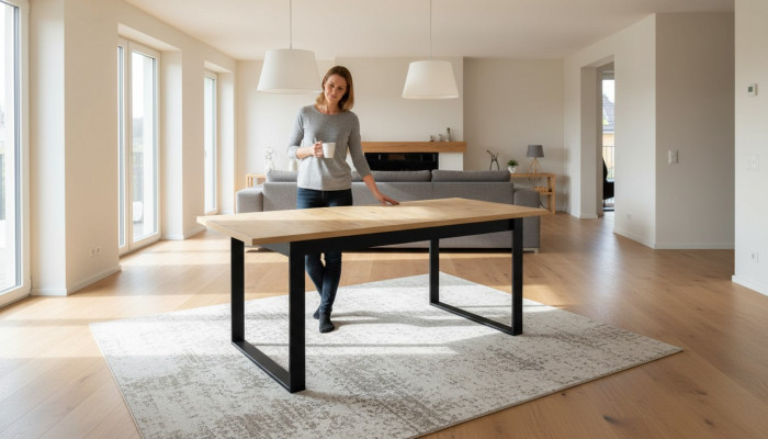 Iessdësch Dësch Iesszëmmer Wunnzëmmer Braun Holz Design Luxus Modern Neien
