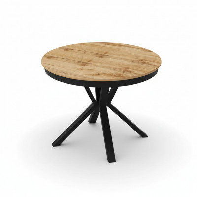 Luxus Iessdësch Braun Ronnen Dësch Iesszëmmer Holz Design Dëscher 100 cm