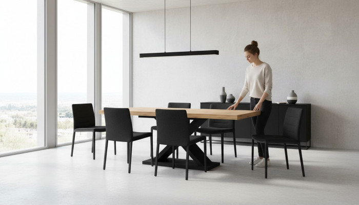 Iessdësch Dësch Iesszëmmer Wunnzëmmer Braun Holz Design Luxus Modern