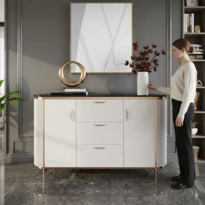 Sideboard Kommode Anrichte Holz Modern Wäiss Wunnzëmmer Kommoden Nei