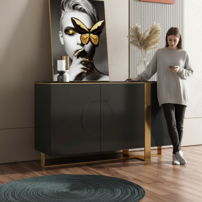 Kommode Holz Schief Schiefdëscher Miwwelen Kommode Sideboard Schaf Modern