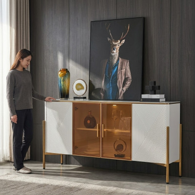 Kommod Regal Design Wunnzëmmer Miwwelen Holz Nei Sideboard Schaf