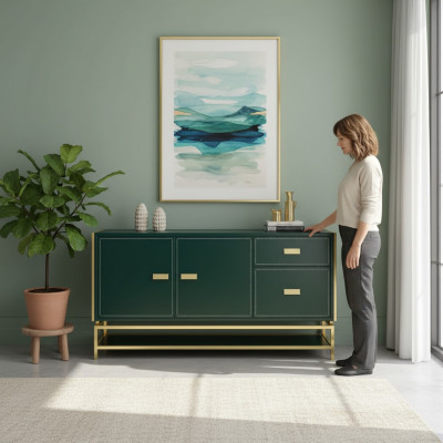 Kommod-Design-Säitbord Anrichte Schaf Holz Modern Wunnzëmmer Neit