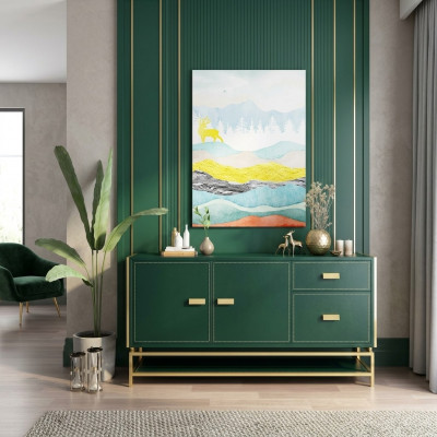 Kommod-Design-Säitbord Anrichte Schaf Holz Modern Wunnzëmmer Neit