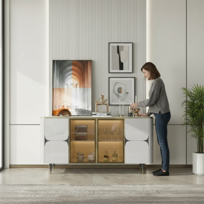 Kommode Holz Schief Schaf Anrichte Wäiss Miwwelen Sideboard Schaf Modern Nei