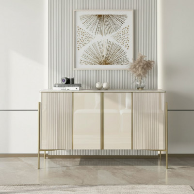 Säitendësch Modern Holz Wunnzëmmer Miwwelen Schaf Kommode Luxus Beige