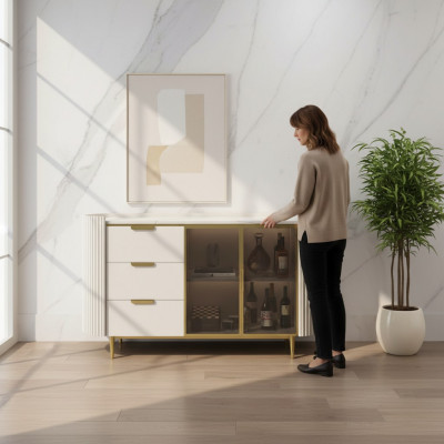 Designer Kommode Anrichte Schaf Wohnzimmer Regal Edelstol Luxus Board