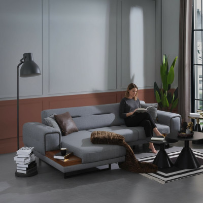 Modern gréit Ecksofa an L-Form, Miwwel fir de Wunnzëmmer, Luxus-Ariichtung, neit Design