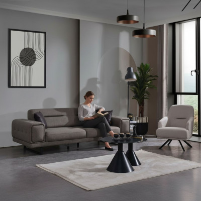 Luxus Sofa Set 2-Deeler Fautëuil Luxus Sofa Couch Dräisiichter Wunnzëmmer Ariichtung
