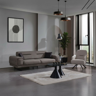 Luxus Sofa Set 2-Deeler Fautëuil Luxus Sofa Couch Dräisiichter Wunnzëmmer Ariichtung