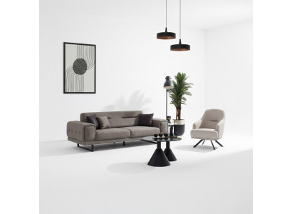 Luxus Sofa Set 2-Deeler Fautëuil Luxus Sofa Couch Dräisiichter Wunnzëmmer Ariichtung