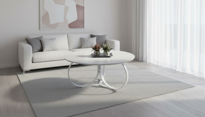 Wäisse ronnen Couchdësch Wunnzëmmer Designdësch Modern Mobilar